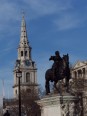 St Martin in the fields church &  statue Charles 1er